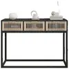 Image de Consoles VidaXL  Table console  105x30x75 cm bois d'ingénierie et fer noir P31600069