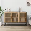 Image de vidaXL Buffet noir 105x30x65 cm bois d'ingÃ©nierie