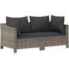 Image de Vidaxl Salon De Jardin 2 Pcs Avec Coussins Gris RÃ©sine TressÃ©e