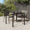 Image de vidaXL Table de salle Ã  manger Marron 90x90x75 cm Poly Rotin