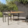Image de vidaXL Table de salle Ã  manger de jardin grise 150x90x75 cm poly rotin