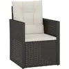 Image de Vidaxl Fauteuil De Jardin Avec Coussins Noir RÃ©sine TressÃ©e