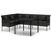 Image de Ensemble Ã DÃ®ner De Jardin Et Coussins 2pcs Noir RÃ©sine TressÃ©e Vidaxl Vidaxl