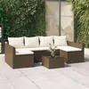 Image de Vidaxl Salon De Jardin 2 Pcs Avec Coussins Marron RÃ©sine TressÃ©e