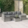 Image de Vidaxl Salon De Jardin 2 Pcs Avec Coussins Gris RÃ©sine TressÃ©e