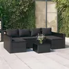 Image de Vidaxl Salon De Jardin 2 Pcs Avec Coussins Noir RÃ©sine TressÃ©e