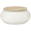 Image de vidaXL Table basse blanc 51x51x27 cm bois de manguier massif