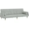 Image de vidaXL CanapÃ©-lit avec coussins gris clair velours