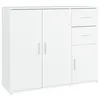 Image de vidaXL Buffet Blanc 91x29,5x75 cm Bois d'ingÃ©nierie