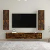 Image de vidaXL Meuble TV mural ChÃªne fumÃ© 30,5x30x110 cm