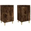 Image de vidaXL Tables de chevet 2 pcs chÃªne fumÃ© 40x35x70 cm bois d'ingÃ©nierie