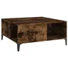 Image de Vidaxl Table Basse ChÃªne FumÃ© 80x80x36,5 Cm Bois D'ingÃ©nierie