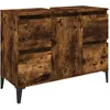 Image de vidaXL Meuble d'Ã©vier chÃªne fumÃ© 80x33x60 cm bois d'ingÃ©nierie