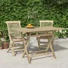 Image de Vidaxl Table De Jardin Pliante Gris 120x70x75 Cm Bois De Teck Solide