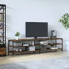 Image de Vidaxl Meuble Tv ChÃªne FumÃ© 200x30x50 Cm Bois D'ingÃ©nierie Et MÃ©tal