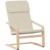 Image de vidaXL Chaise de relaxation CrÃ¨me Tissu