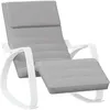 Image de vidaXL Chaise Ã  bascule Gris clair Tissu