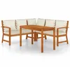 Image de Vidaxl Ensemble De Salle Ã Manger De Jardin 4 Pcs Coussins Bois Acacia