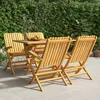 Image de Vidaxl Ensemble Ã DÃ®ner De Jardin 5 Pcs Bois De Teck Massif