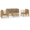 Image de Salon De Jardin 5 Pcs Avec Coussins Taupe Bambou
