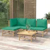 Image de Vidaxl Salon De Jardin 5 Pcs Avec Coussins Vert Bambou