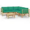 Image de Salon De Jardin 6 Pcs Avec Coussins Vert Bambou