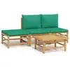 Image de Salon De Jardin 4 Pcs Avec Coussins Vert Bambou