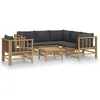Image de Salon De Jardin 7 Pcs Avec Coussins Gris FoncÃ© Bambou