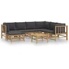 Image de Salon De Jardin 8 Pcs Avec Coussins Gris FoncÃ© Bambou