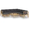 Image de Salon De Jardin 9 Pcs Avec Coussins Gris FoncÃ© Bambou