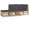 Image de Salon De Jardin 3 Pcs Avec Coussins Gris FoncÃ© Bambou