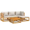 Image de Vidaxl Salon De Jardin 5 Pcs Avec Coussins Gris Clair Bois Massif