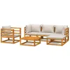 Image de Vidaxl Salon De Jardin 6 Pcs Avec Coussins Gris Clair Bois Massif