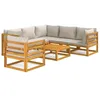 Image de Vidaxl Salon De Jardin 7 Pcs Avec Coussins Gris Clair Bois Massif