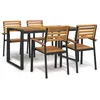 Image de Vidaxl Ensemble Ã Manger De Jardin 5 Pcs Bois D'acacia Massif Et MÃ©tal