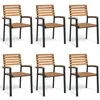 Image de Vidaxl Chaises De Jardin Empilables Lot De 6 Bois D'acacia Et MÃ©tal