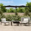 Image de Vidaxl Parasol De Jardin Ã Double TÃªte Avec Led Noir 316x145 Cm