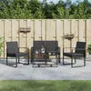 Image de vidaXL Ensemble Ã  manger de jardin avec coussins 5 pcs noir rotin PP