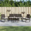 Image de vidaXL Ensemble Ã  manger de jardin avec coussins 5 pcs marron rotin PP