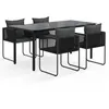 Image de Vidaxl Ensemble De Salle Ã Manger De Jardin 5 Pcs Noir