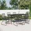 Image de Vidaxl Ensemble Ã DÃ®ner De Jardin 7 Pcs Noir Rotin Pvc
