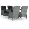 Image de Vidaxl Ensemble Ã DÃ®ner De Jardin 5 Pcs Gris Clair RÃ©sine TressÃ©e