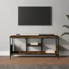 Image de Vidaxl Meuble Tv ChÃªne FumÃ© 100x35x45 Cm Bois D'ingÃ©nierie Et Fer