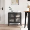 Image de vidaXL Buffet noir 70x35x70 cm verre et acier