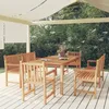 Image de Vidaxl Ensemble Ã DÃ®ner De Jardin 5 Pcs Bois De Teck Massif