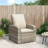 Image de Vidaxl Fauteuil Inclinable De Jardin Avec Coussins Marron Clair Rotin