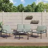 Image de Vidaxl Salon De Jardin Avec Coussins 3 Pcs Anthracite Acier