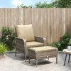 Image de Vidaxl Chaise De Jardin Avec Tabouret Marron Clair RÃ©sine TressÃ©e