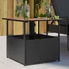 Image de Vidaxl Table De Jardin Avec Trou De Parasol Noir RÃ©sine TressÃ©e
