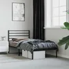 Image de vidaXL Cadre de lit mÃ©tal sans matelas avec tÃªte de lit noir 100x190cm